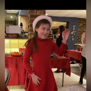 Holiday red knit dress size 7